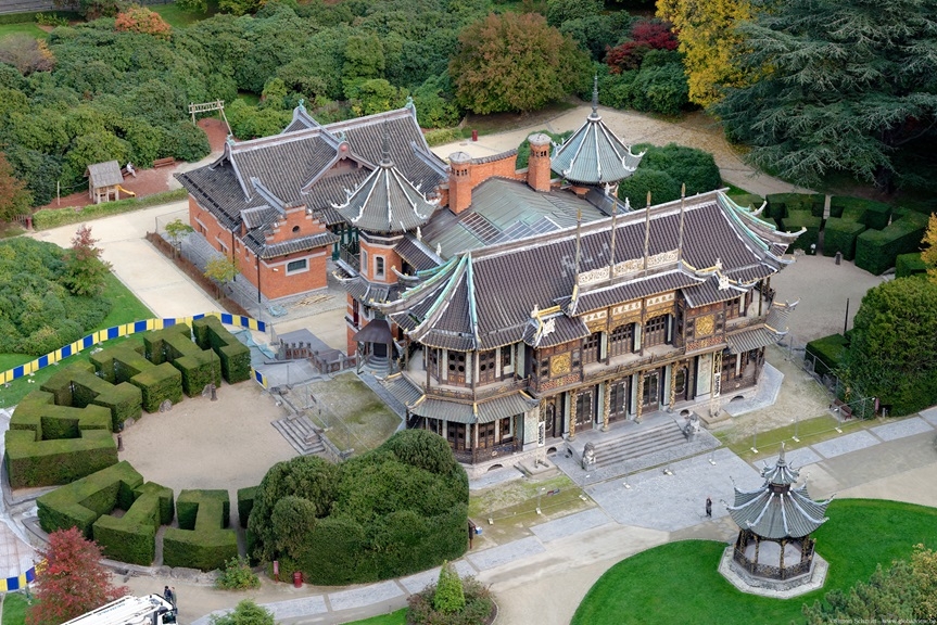 Pavillon chinois à Laeken : photo aérienne